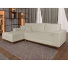 Sofá 4 Lugares Mônaco Com Chaise Esquerdo Linho Off White