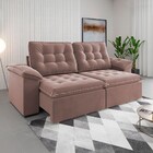 Sófa 4 Lugares Mozart Retrátil E Reclinável Rosa - Viero Móve