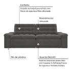 Sofá 4 Lugares Net Confort Assento Retrátil E Reclinável Cinz