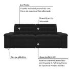 Sofá 4 Lugares Net Confort Assento Retrátil E Reclinável Pret