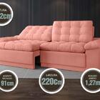 Sofá 4 Lugares Net Confort Assento Retrátil E Reclinável Rose