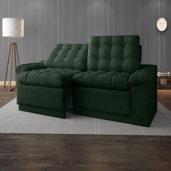 Sofá 4 Lugares Net Confort Assento Retrátil E Reclinável Verd