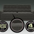 Sofá 4 Lugares Net Dominus Assento Retrátil E Reclinável Cinz