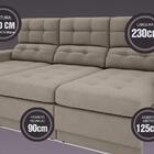 Sofá 4 Lugares Net Jobim Assento Retrátil E Reclinável Bege 2