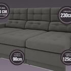 Sofá 4 Lugares Net Jobim Assento Retrátil E Reclinável Cinza