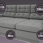 Sofá 4 Lugares Net Jobim Assento Retrátil E Reclinável Grafit