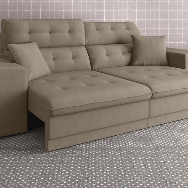 Sofá 4 Lugares Net Prestige Assento Retrátil E Reclinável Cap