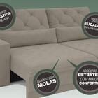 Sofá 4 Lugares Net Royale Assento Retrátil E Reclinável Areia