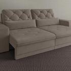 Sofá 4 Lugares Net Royale Assento Retrátil E Reclinável Bege