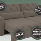 Sofá 4 Lugares Net Royale Assento Retrátil E Reclinável Bege