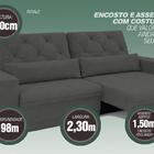 Sofá 4 Lugares Net Royale Assento Retrátil E Reclinável Grafi