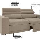 Sofá 4 Lugares Net Treviso Assento Retrátil E Reclinável Arei