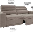 Sofá 4 Lugares Net Treviso Assento Retrátil E Reclinável Cinz