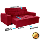 Sofá 4 Lugares New Itália 2,20m Retrátil, Reclinável, Com 2 P
