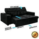 Sofá 4 Lugares New Itália 2,20m Retrátil, Reclinável, Com 2 P