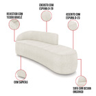 Sofá 4 Lugares Orgânico 220 Cm Morgan Bouclê Off White