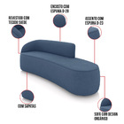 Sofá 4 Lugares Orgânico 220 Cm Morgan Suede Azul Marinho