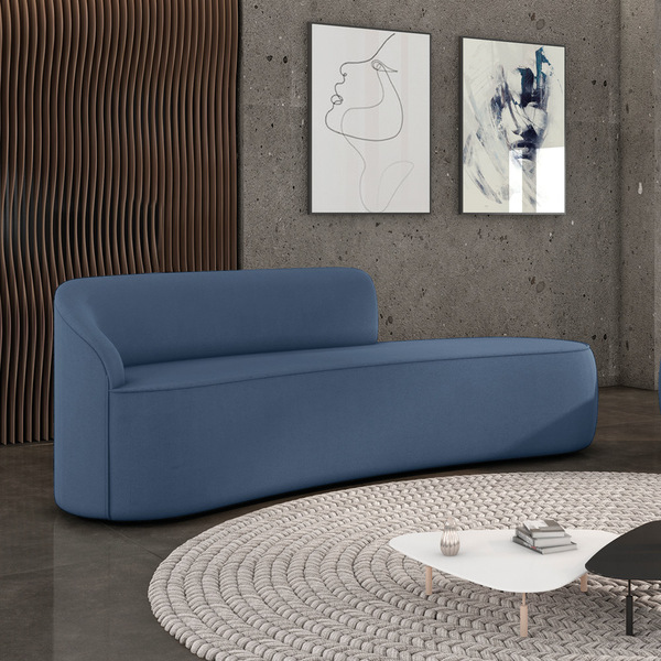 Sofá 4 Lugares Orgânico 220 Cm Morgan Suede Azul Marinho