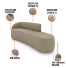 Sofá 4 Lugares Orgânico 220 Cm Morgan Suede D03 - D'rossi - M