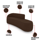 Sofá 4 Lugares Orgânico 220 Cm Morgan Suede Marrom