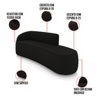 Sofá 4 Lugares Orgânico 220 Cm Morgan Suede Preto