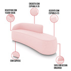 Sofá 4 Lugares Orgânico 220 Cm Morgan Suede Rosa Bebê