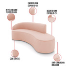 Sofá 4 Lugares Orgânico 220 Cm Morgan Veludo D03 - D'rossi -