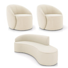 Sofá 4 Lugares Orgânico 220cm Morgan E 2 Poltronas Lua Veludo