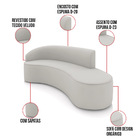 Sofá 4 Lugares Orgânico 220cm Morgan E 2 Poltronas Lua Veludo