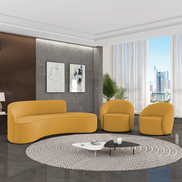 Sofá 4 Lugares Orgânico 220cm Morgan E 2 Poltronas Lua Veludo