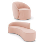 Sofá 4 Lugares Orgânico 220cm Morgan E Poltrona Lua Veludo D0