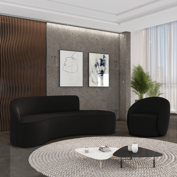 Sofá 4 Lugares Orgânico 220cm Morgan E Poltrona Lua Veludo D0