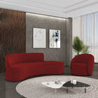 Sofá 4 Lugares Orgânico 220cm Morgan E Poltrona Lua Veludo D0