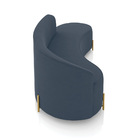 Sofá 4 Lugares Orgânico 220cm Morgan Pé Aço Dourado Suede D03