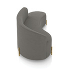 Sofá 4 Lugares Orgânico 220cm Morgan Pé Aço Dourado Suede D03