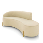 Sofá 4 Lugares Orgânico 220cm Morgan Pé Aço Dourado Suede D03