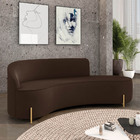 Sofá 4 Lugares Orgânico 220cm Morgan Pé Aço Dourado Suede D03