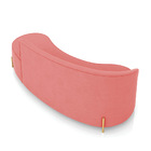 Sofá 4 Lugares Orgânico 220cm Morgan Pé Aço Dourado Suede D03