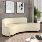 Sofá 4 Lugares Orgânico 220cm Morgan Pé Aço Lateral Dourado L