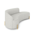 Sofá 4 Lugares Orgânico 220cm Morgan Pé Aço Lateral Dourado L