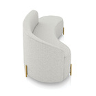 Sofá 4 Lugares Orgânico 220cm Morgan Pé Aço Lateral Dourado L