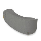 Sofá 4 Lugares Orgânico 220cm Morgan Pé Aço Lateral Dourado L