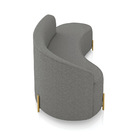 Sofá 4 Lugares Orgânico 220cm Morgan Pé Aço Lateral Dourado L