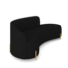 Sofá 4 Lugares Orgânico 220cm Morgan Pé Aço Lateral Dourado L