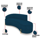 Sofá 4 Lugares Orgânico 220cm Morgan Pé Aço Preto Bouclê D03