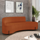 Sofá 4 Lugares Orgânico 220cm Morgan Pé Aço Preto Bouclê D03