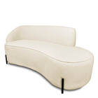 Sofá 4 Lugares Orgânico 220cm Morgan Pé Aço Preto Bouclê D03