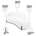 Sofá 4 Lugares Orgânico 220cm Morgan Pé Aço Preto Bouclê D03