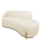 Sofá 4 Lugares Orgânico 220cm Morgan Pé Em Aço Dourado Bouclê