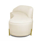 Sofá 4 Lugares Orgânico 220cm Morgan Pé Em Aço Dourado Bouclê